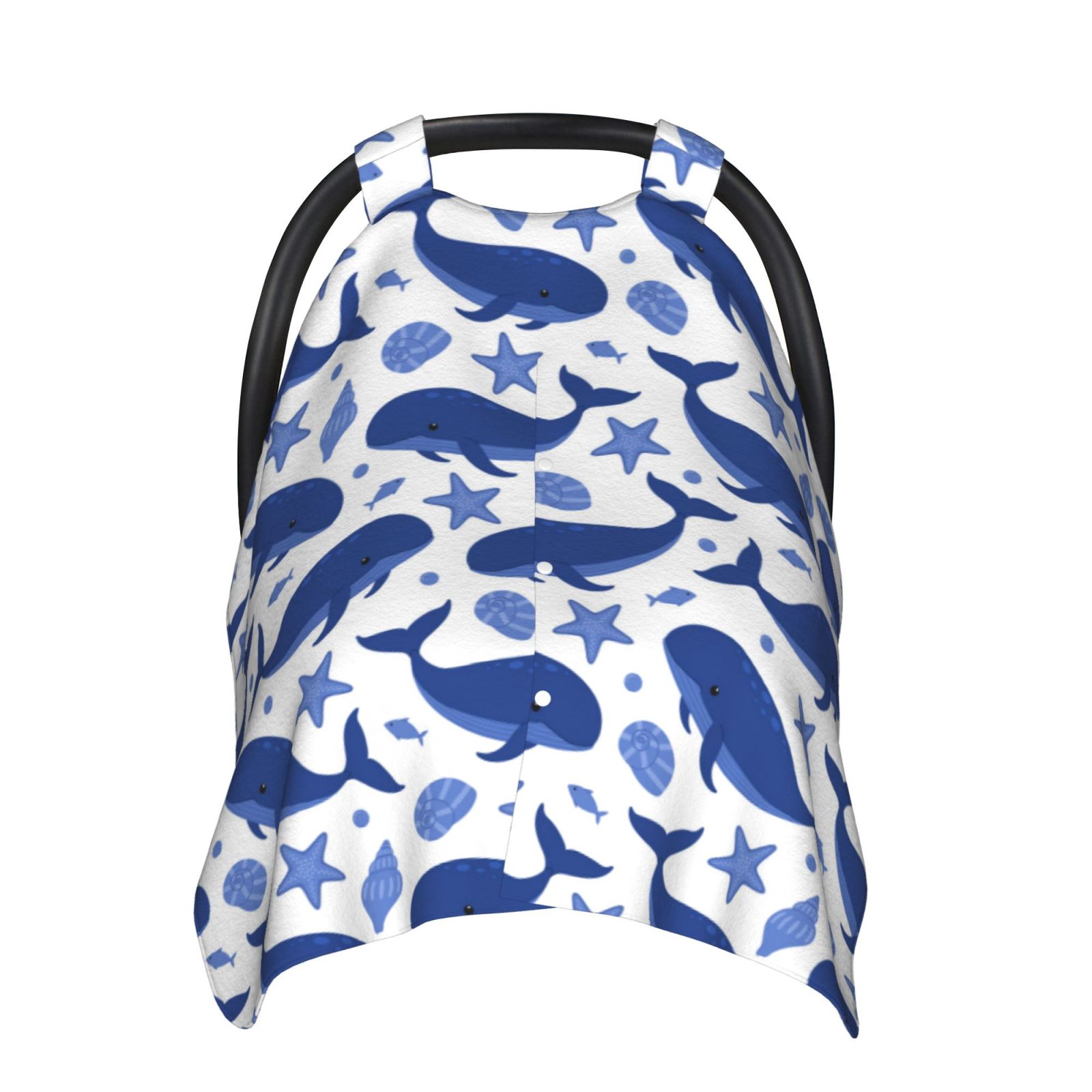 Naloa Whale Baby Car Seat Cover, Breathable Baby Carrier Cover, Multiuse Baby Carrier Cover & Nursing Breastfeeding Cover