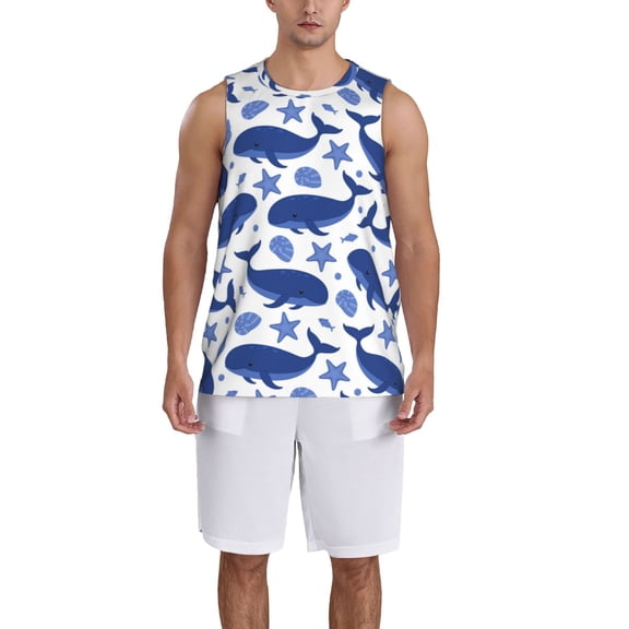 Naloa Whale Basketball Jersey Reversible Men's Mesh Athletic Sports Shirts Training Practice S-4XLLarge