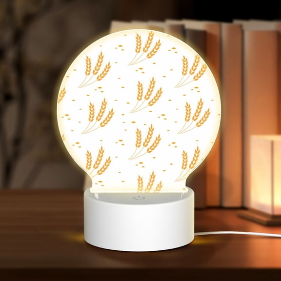 Naloa Wheat Acrylic LED Night Light Custom LED Lights Personalized Nightlight Customized Gifts for Family Couples Friends