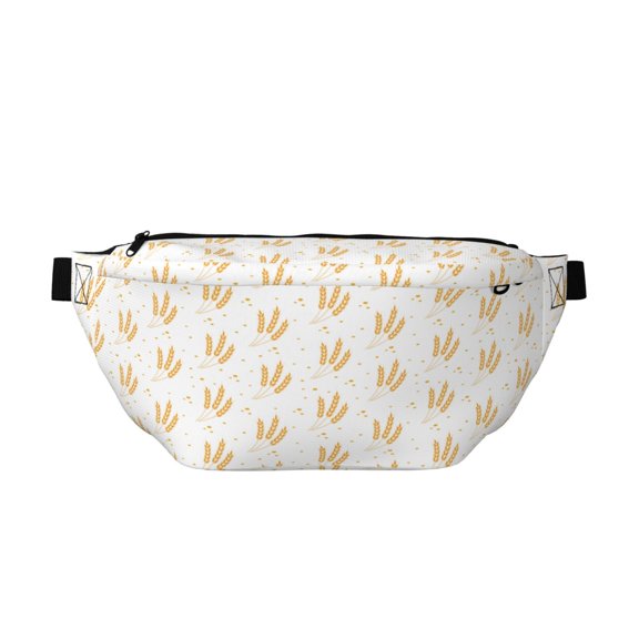 Naloa Wheat Print Running Belts for Men Women,Running Fanny Pack with 2-Zipper Pockets,Waterproof Waist Pack for Travel Hiking Running Outdoor Sports