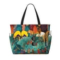 thumbnail image 1 of Naloa Whimsical Forest Scene Large Capacity Beach Bag, Waterproof Sandproof Beach Swim Pool Bag Tote Bag for Women, 1 of 7