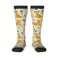 thumbnail image 1 of Naloa Whimsical Fox Floral Garden Knee Socks, High Socks Long Stretchy Sock Women Knee High Stocking, Long Socks for Women, 1 of 6