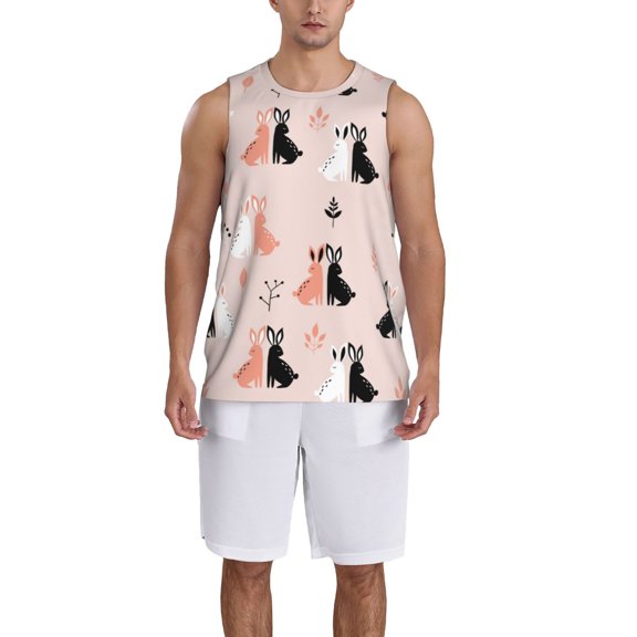 Naloa White And Black Rabbit Basketball Jersey Reversible Men's Mesh Athletic Sports Shirts Training Practice S-4XLLarge