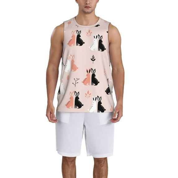 Naloa White And Black Rabbit Basketball Jersey Reversible Men's Mesh Athletic Sports Shirts Training Practice S-4XLMedium