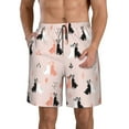 thumbnail image 1 of Naloa White And Black Rabbit Men's Beach Shorts, Surfing shorts, Swim trunks, Quick Dry Swim Trunks for Surfing Beach Fun - Medium, 1 of 9