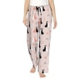 thumbnail image 1 of Naloa White And Black Rabbit Print Women’s Ultra-Soft Comfy Pajama Lounge Pants with Pockets & Drawstring, 1 of 8