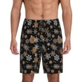 thumbnail image 1 of Naloa White And Yellow Snowflakes Men's Short Pajama Pants, Pj Shorts, Lounge Comfort Shorts-4X-Large, 1 of 6