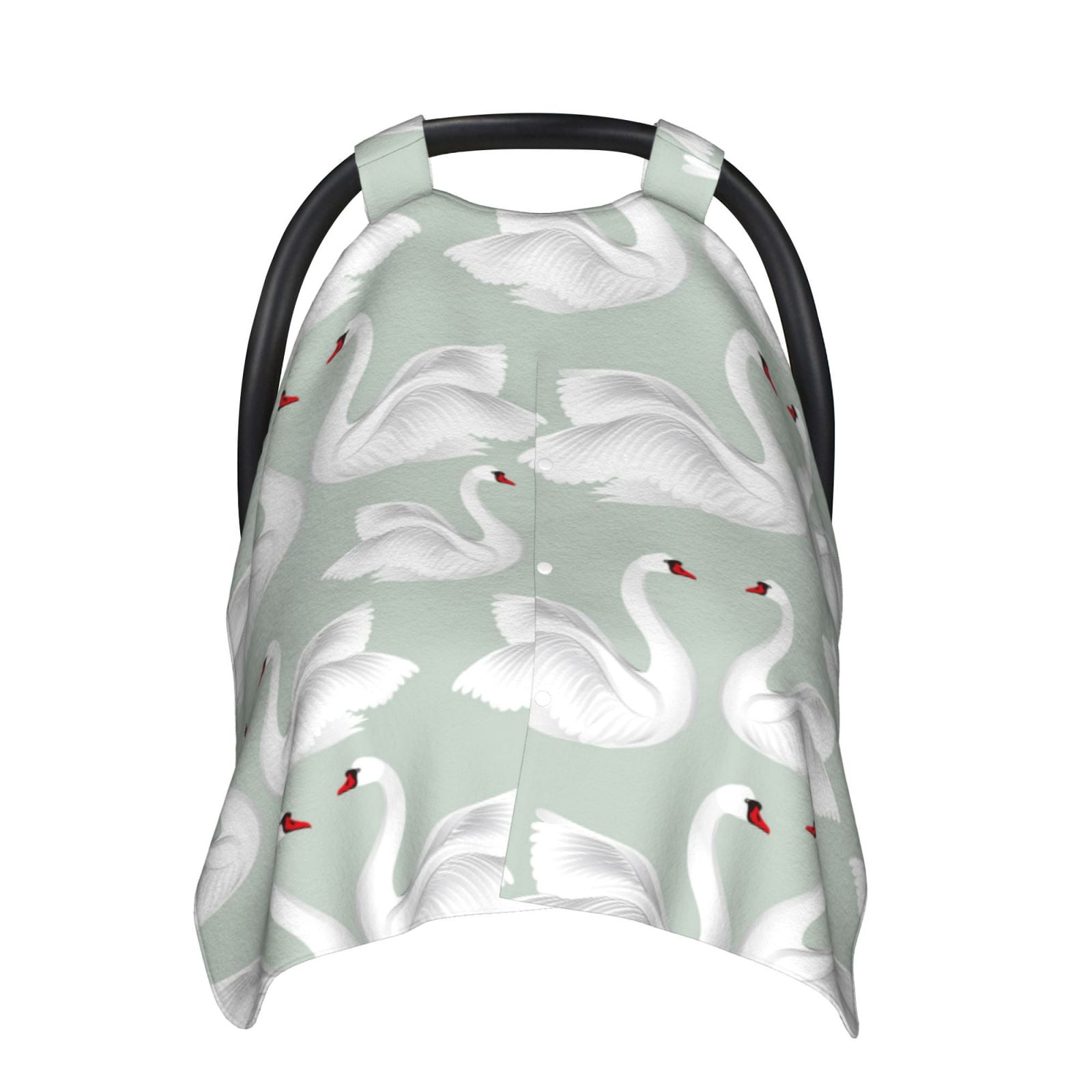 Naloa White Birds Baby Car Seat Cover, Breathable Baby Carrier Cover, Multiuse Baby Carrier Cover & Nursing Breastfeeding Cover