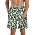 thumbnail image 1 of Naloa White Daisies and Bee Men's Beach Shorts, Surfing shorts, Swim trunks, Quick Dry Swim Trunks for Surfing Beach Fun - 3X-Large, 1 of 9