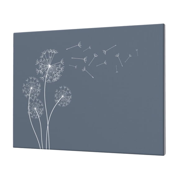 Naloa White Dandelion Print Canvas Picture,Wall Pictures, Modern Decorative Poster,Art Prints for Bedroom, Toilet, 40 x 30 cm, Built-in Wooden Frame