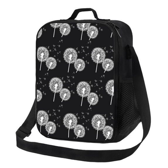 Naloa White Flower Dandelion Lunch box Lunch bag for men women Large capacity Lunchbox Insulated Lunch bag Lunch box cooler