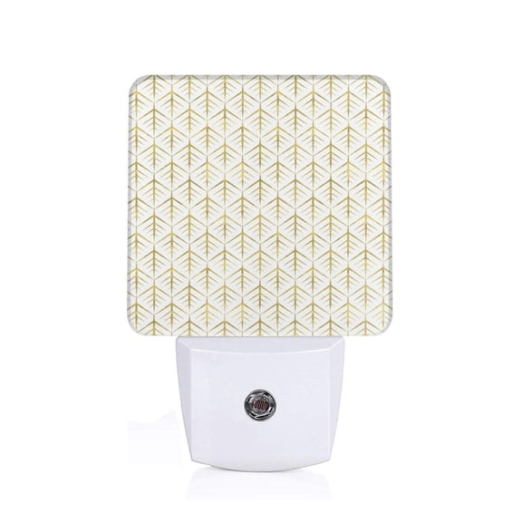 Naloa White And Gold Geometry Night Lights Plug into Wall, Dusk to Dawn Sensor Warm White Led Night Light 0.5W, Nightlight suit for Adults, Bedroom, Bathroom, Hallway, Kitchen