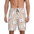 thumbnail image 1 of Naloa White Goose Men's Short Pajama Pants, Lounge Comfort Shorts with Elasticized Waistband and Side Pockets - Small, 1 of 9