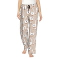 thumbnail image 1 of Naloa White Goose Print Women’s Ultra-Soft Comfy Pajama Lounge Pants with Pockets & Drawstring, 1 of 8
