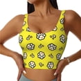 thumbnail image 1 of Naloa White Popcorn Sports Bras for Women, High Support Bra with Removable Pads, Comfortable - Medium, 1 of 9