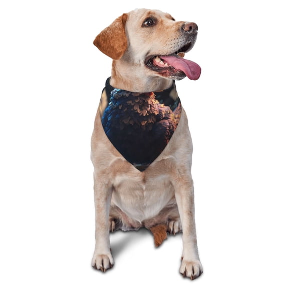 Naloa White Purple Flower Chicken Dog Bandanas 1PC Washable Triangle Dog Scarfs Premium Durable Fabric, for Small Medium Large Dogs and Cats
