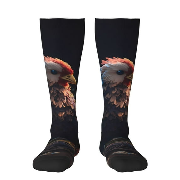 Naloa White Purple Flower Chicken Thigh High Socks Extra Long Stretchy Sock Women Over Knee High Opaque Stocking Daily Wear