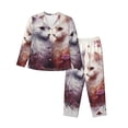 thumbnail image 1 of Naloa White Red Cat Couple Pajamas for Women Set, Womens Pajama Sets, Lounge Sets for Women, 2pjs for Women-Large, 1 of 7