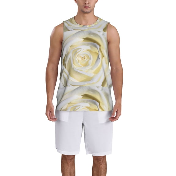 Naloa White Rose Basketball Jersey Reversible Men's Mesh Athletic Sports Shirts Training Practice S-4XLLarge