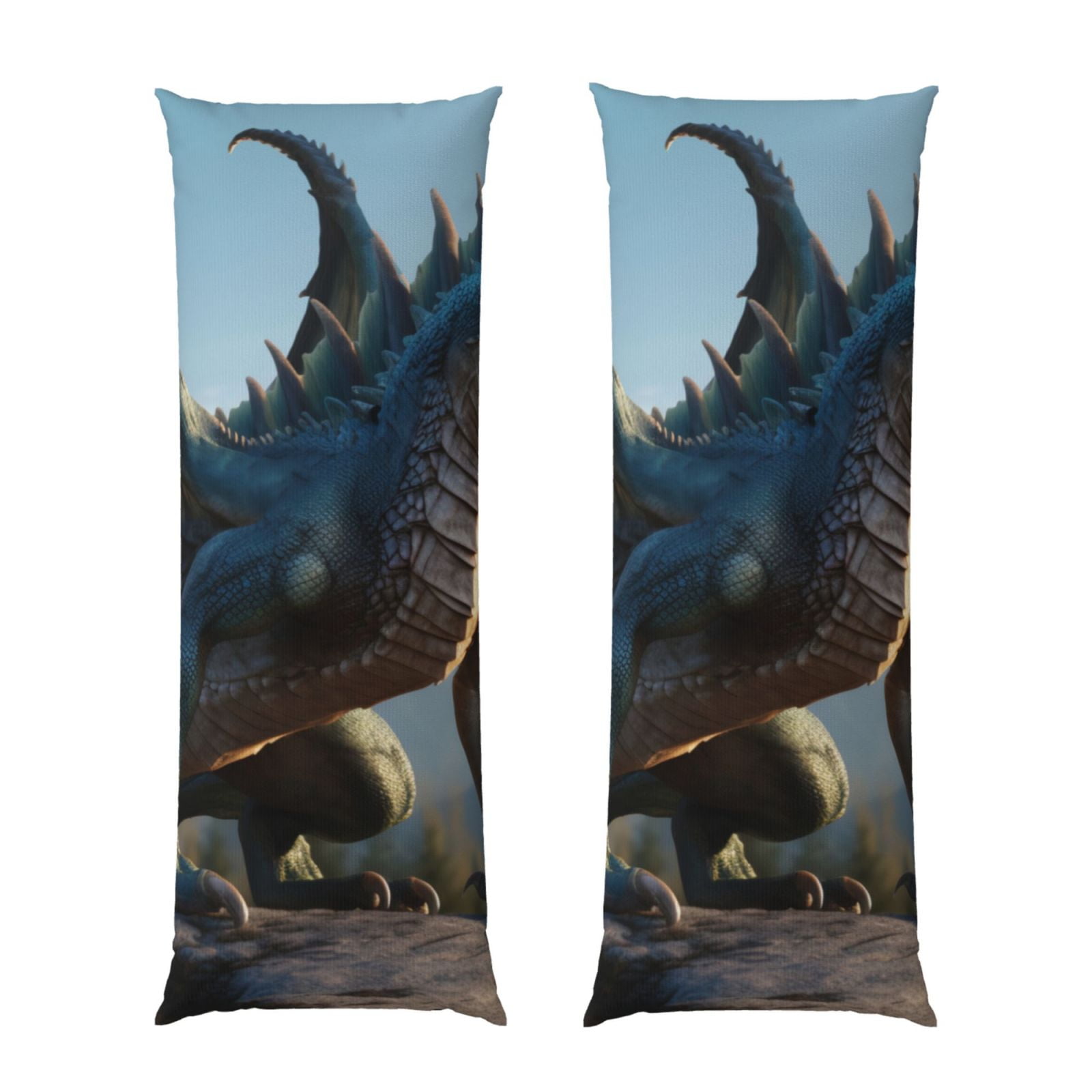 Naloa Wild Blue Cool Dragon Super Soft 20x60 Body Pillow Case,Long Side Hidden Zipper（PILLOWS ARE NOT INCLUDED）