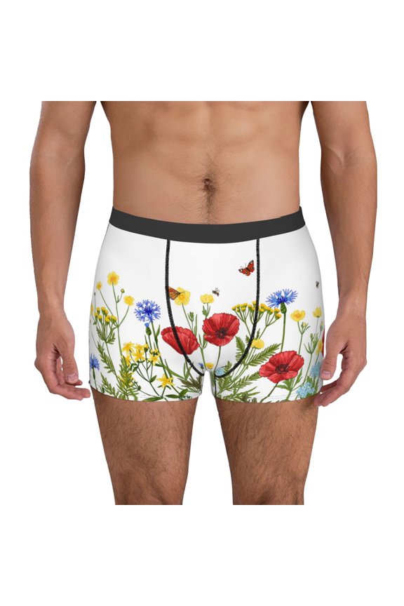 Wild Herbs Mens Underwear - Boxers for Men, Mens Boxer Briefs, Classic Briefs for Men-Medium
