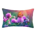 thumbnail image 1 of Naloa Wild flowers of clover and butterfly Pillowcase, Cool Pillowcase, Lightweight, Breathable, Skin Friendly Pillowcase, Hidden Zipper (No pillow core)-14"x20", 1 of 6