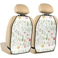 thumbnail image 1 of Naloa Wildflower Watercolor 2 2Pcs Anti-Kick Back Seat Cover Kick Mat, Car Seat Protector with 3 Storage Pockets, 1 of 8