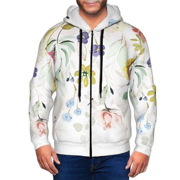 Naloa Wildflowers Men’s Hoodies, Zip up Hoodie, Sweatshirts,Hoodies for Men Sizes S-3XL-X-Large