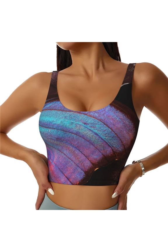 Wings Of A Butterfly Sports Bras for Women,Sports Bras for Women High Support with Removable Pads-Medium