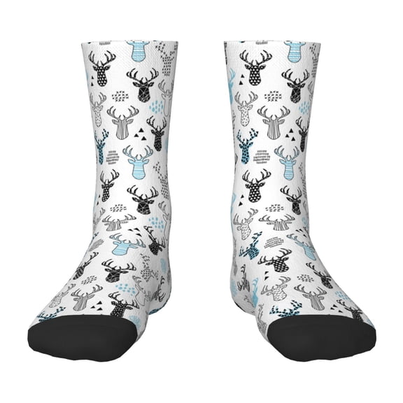 Naloa Winter Art Blue and Black Moose Kids Socks Unisex Kids and Toddlers' Crew Socks, ,1 Pairs