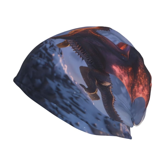 Naloa Winter Fire Dragon Beanie for Men Women Knitted Unisex Winter Hat Beanies Cap Knit Cuffed Beanies Hats