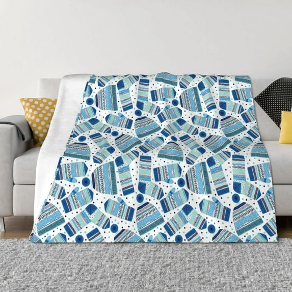 Naloa Winter Knit Hat and Socks Flannel Fleece Throw Blanket for Bed Couch, Thick Blanket - All Seasons Suitable for Women, Men and Kids-60"x50"
