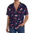 thumbnail image 1 of Naloa Winter Sports Fun Pattern Men's Loose Fit Cuban Collar Short-Sleeve Shirt, Hawaiian Shirts, Mens Shirts Casual for Everyday Wear Outings-Medium, 1 of 5