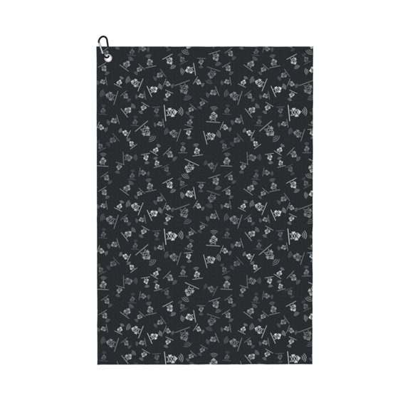 Naloa Wireless Antenna Icon Golf Towel Golf Gift for Men and Women Golf Towel with Carabiner Clip to Quickly Remove Mud, Dirt and Sweat