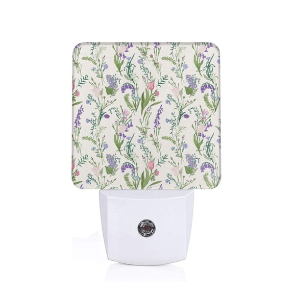 Naloa Wisteria Flower Night Lights Plug into Wall, Dusk to Dawn Sensor Warm White Led Night Light 0.5W, Nightlight suit for Adults, Bedroom, Bathroom, Hallway, Kitchen