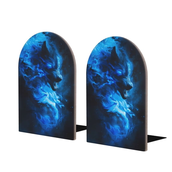 Naloa Wolf 2 Pcs Bookend Large Capacity Office Book Ends for Home Office Library School Study Decoration