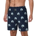 thumbnail image 1 of Naloa Wolf And Moon Print Men Swim Trunks with Compression Liner ,Board Shorts,Men's Swim Shorts with Drawstring and Elastic Waistband-Small, 1 of 6