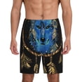 thumbnail image 1 of Naloa Wolf Head And Dreamcatcher Men's Short Pajama Pants, Pj Shorts, Lounge Comfort Shorts-Medium, 1 of 6