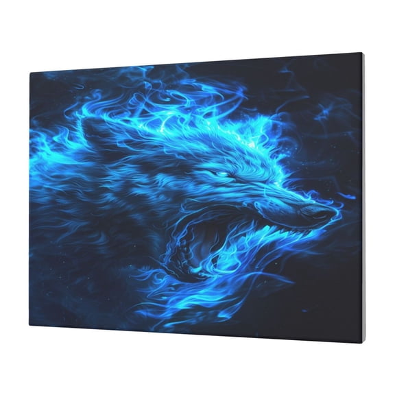 Naloa Wolf Print Canvas Picture,Wall Pictures, Modern Decorative Poster,Art Prints for Bedroom, Toilet, 40 x 30 cm, Built-in Wooden Frame