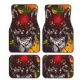 thumbnail image 1 of Naloa Wolf With Wildflowers Car Foot Mat Set of 4 Pieces - Universal Floor Liner Neoprene Full Set Floor Mats for Cars Trucks SUV, 1 of 7