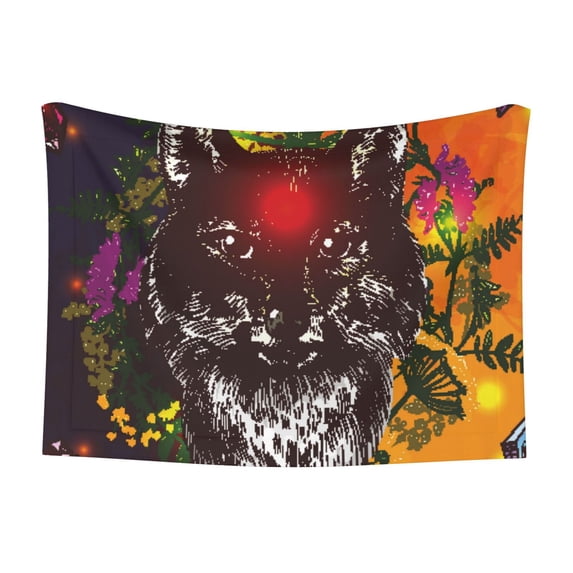 Naloa Wolf With Wildflowers Dog Blanket, 3 Sizes Cat Blanket for Indoor Cats Large Medium Small Dog Gifts-Small