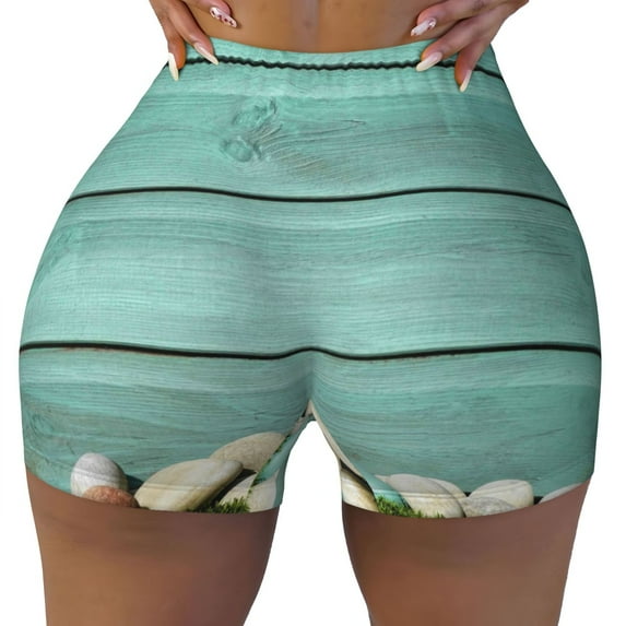 Naloa Wood Grain Biker Shorts for Women Seamless Scrunch Short Women’s Yoga Shorts for Gym Running Sport Shorts - X-Large