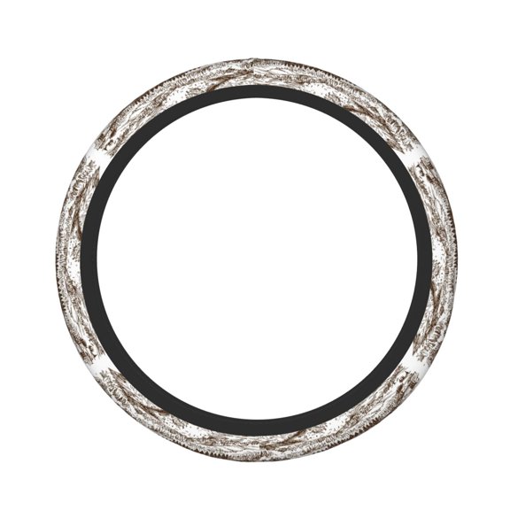 Naloa Woodland Forest With Deers Elastic Steering Wheel Cover, Auto Steering Wheel Cover  15 Inch, Fit Suvs,Vans Cars,Trucks