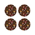 thumbnail image 1 of Naloa Woodland Mushroom Leather Coasters for Drinks, Durable Drink Coasters 4 Set for Tabletop Protection, Luxurious Home Décor and Housewarming Gift ( {designName})Round Shape, 1 of 6