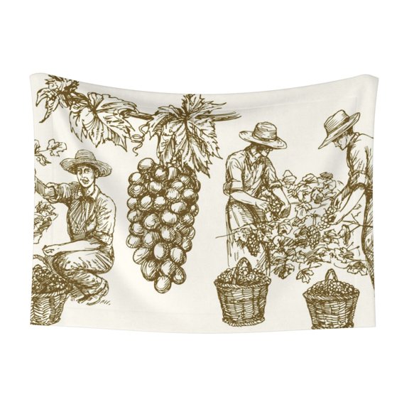 Naloa Workers Cutting Grapes From Vineyard Dog Blanket, 3 Sizes Cat Blanket for Indoor Cats Large Medium Small Dog Gifts-Large