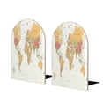 thumbnail image 1 of Naloa World Map 1 2 Pcs Bookend Large Capacity Office Book Ends for Home Office Library School Study Decoration, 1 of 8
