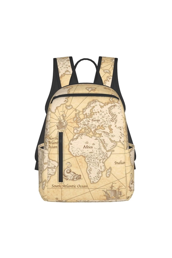 World Map Print Lightweight DayBackpack Suitable for school, work, shopping, travel, etc.