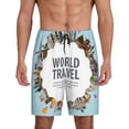 thumbnail image 1 of Naloa World Travel Men's Short Pajama Pants, Lounge Comfort Shorts with Elasticized Waistband and Side Pockets - X-Large, 1 of 9
