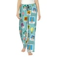 thumbnail image 1 of Naloa World Travel1 Print Women’s Ultra-Soft Comfy Pajama Lounge Pants with Pockets & Drawstring, 1 of 8