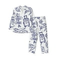 thumbnail image 1 of Naloa World Travel2 Men’s Pajamas Set - Long Sleeve Button Down Sleep Shirt and Pajama Bottoms Sleepwear Set-Medium, 1 of 7